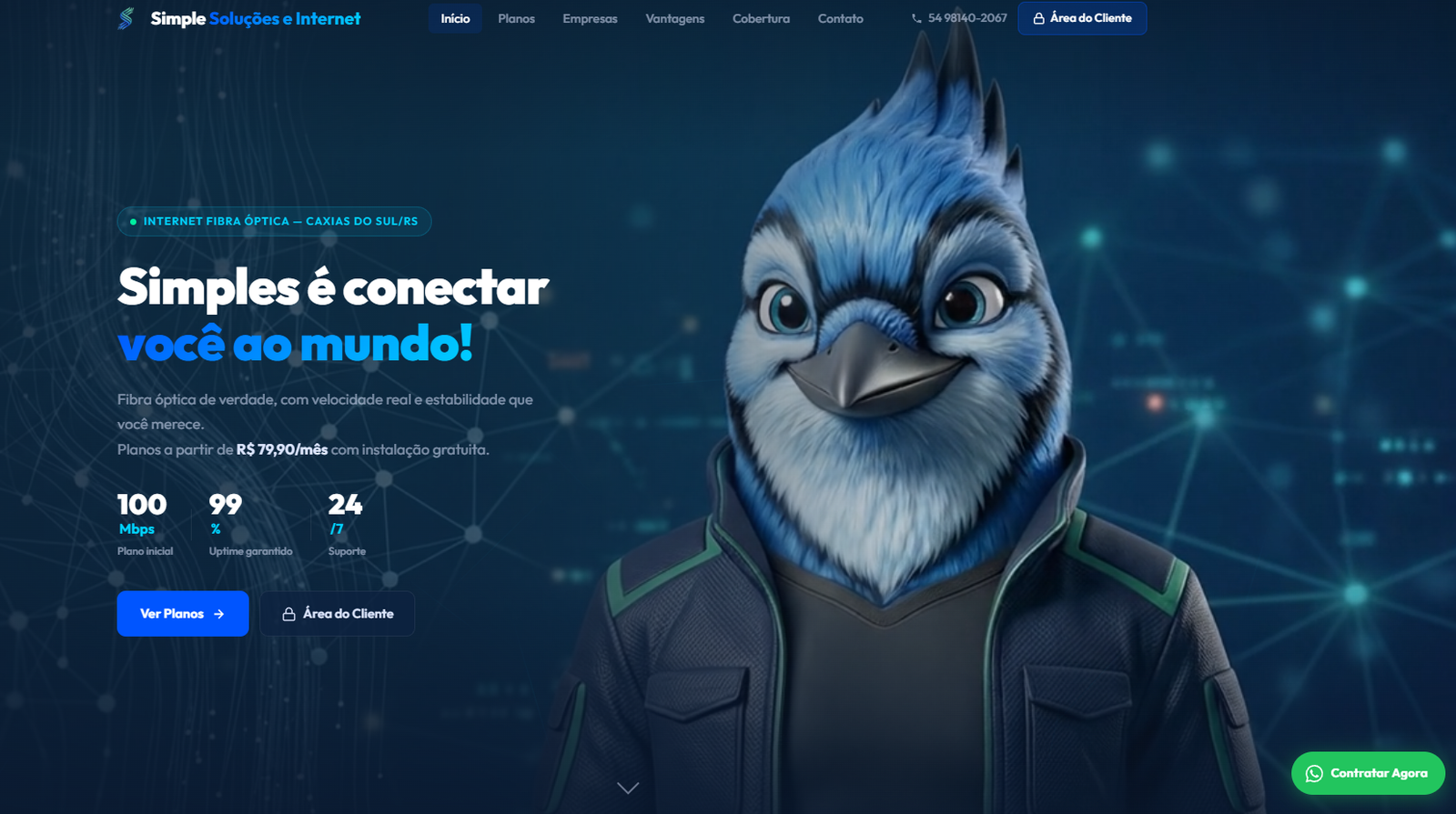 Prévia do site Simple Soluções e Internet enviada pela IMARK